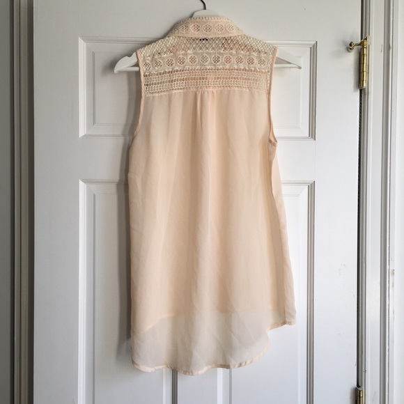 Blush Lace Sleeveless Blouse - Picture 5 of 9